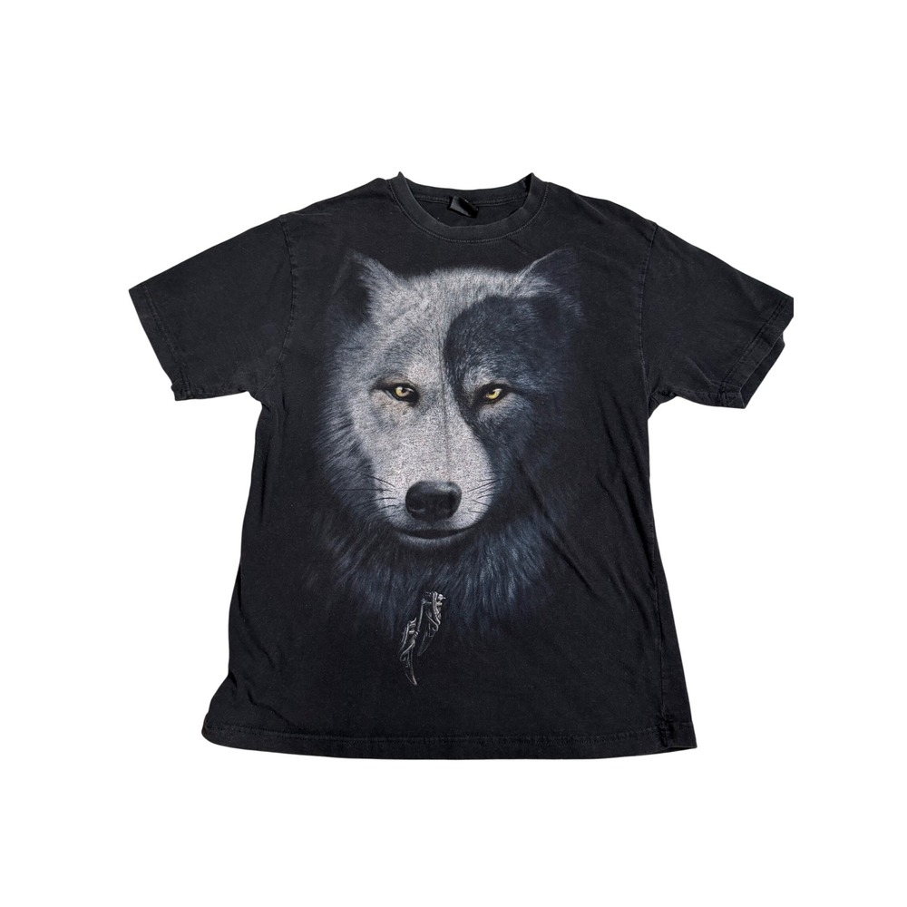 Spiral Direct Black Wolf Dreamcatcher Graphic T Shirt